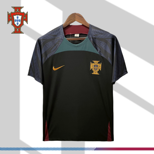 2022/2023 Portugal Pre-match Training Black Football Shirt （Fan Edition）