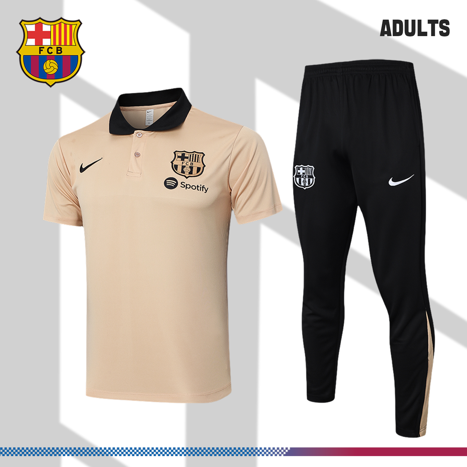 SKU-003003afca 2024/2025 Barcelona Yellow POLO Kit (Adult Kit) - Image 1