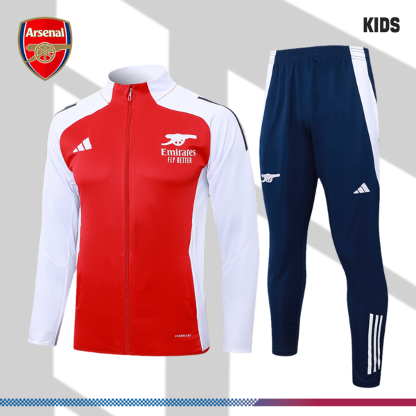 2024/2025 Arsenal Red Kids Full Zip Training Wear (Kids Kit)