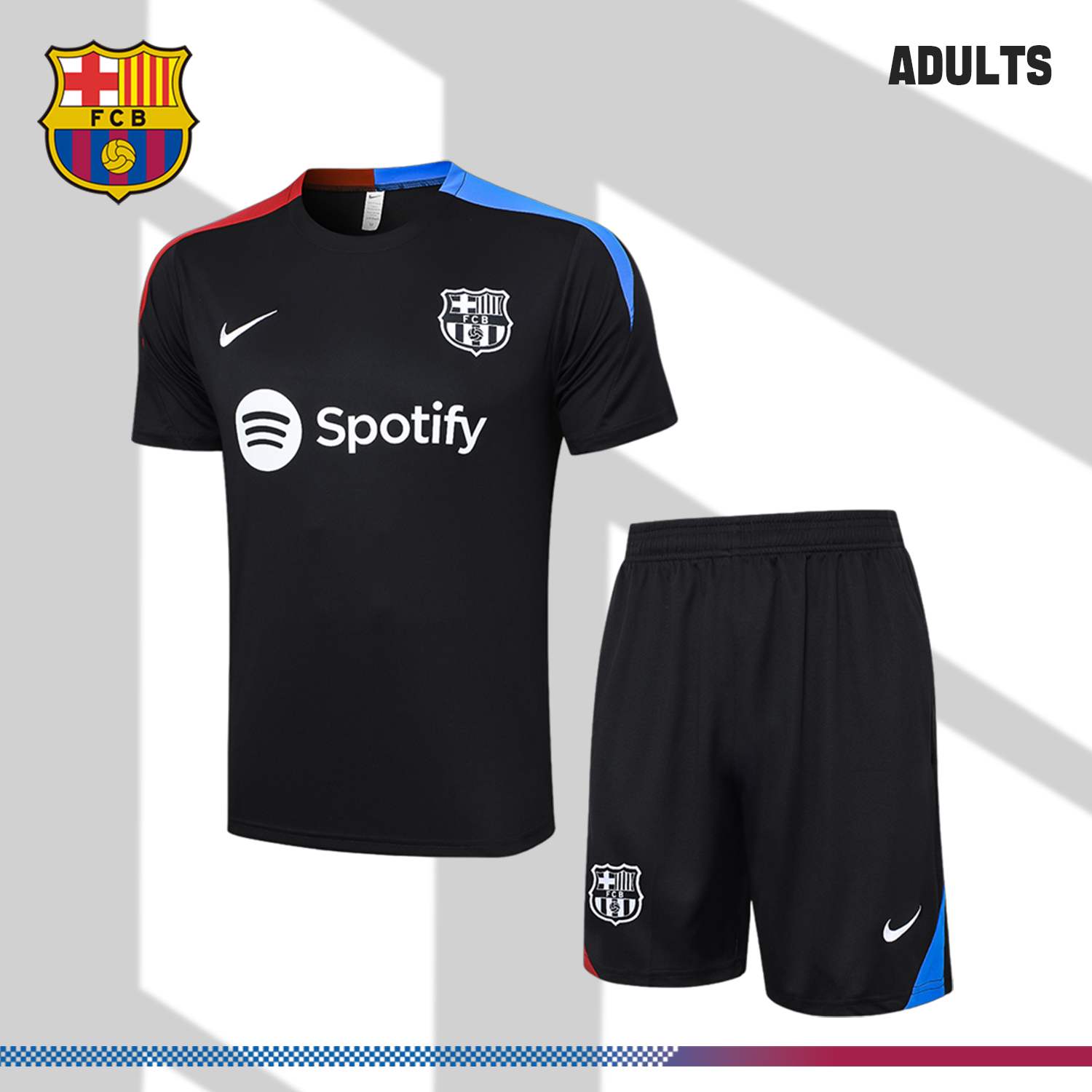 SKU-011439ae45 2024/2025 Barcelona black adult short-sleeved training suit (Adult kit) - Image 1
