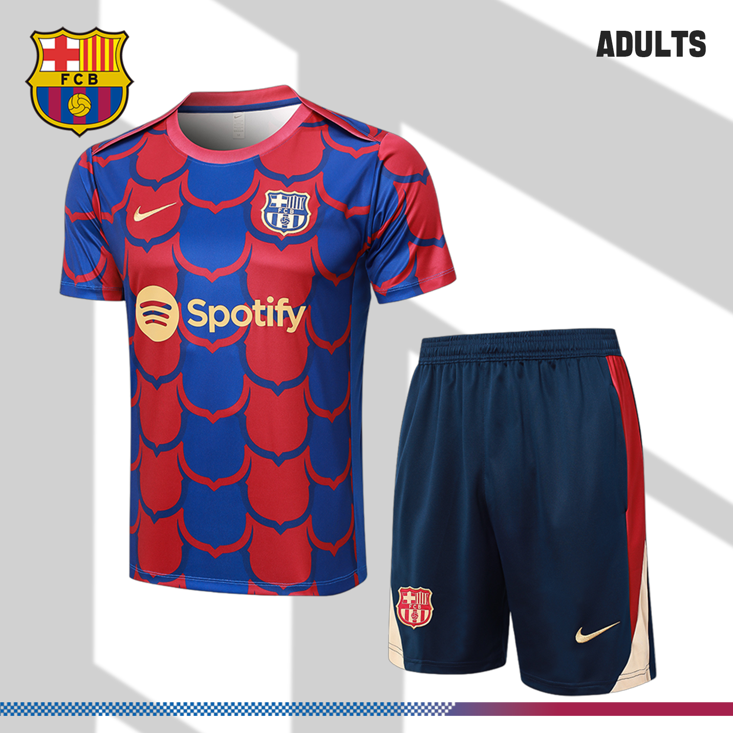 SKU-012001c6c2 2024/2025 Barcelona red and blue adult short-sleeved training suit (adult kit) - Image 1