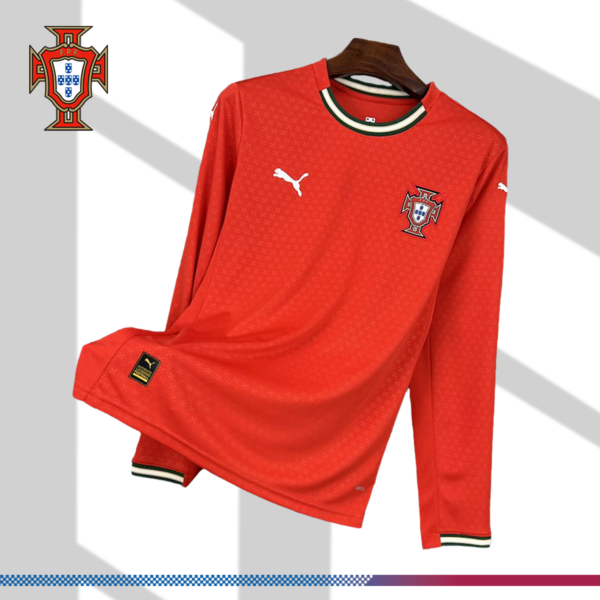 2024/2025 Portugal Home Long Sleeve Football Shirt （Fan Edition）
