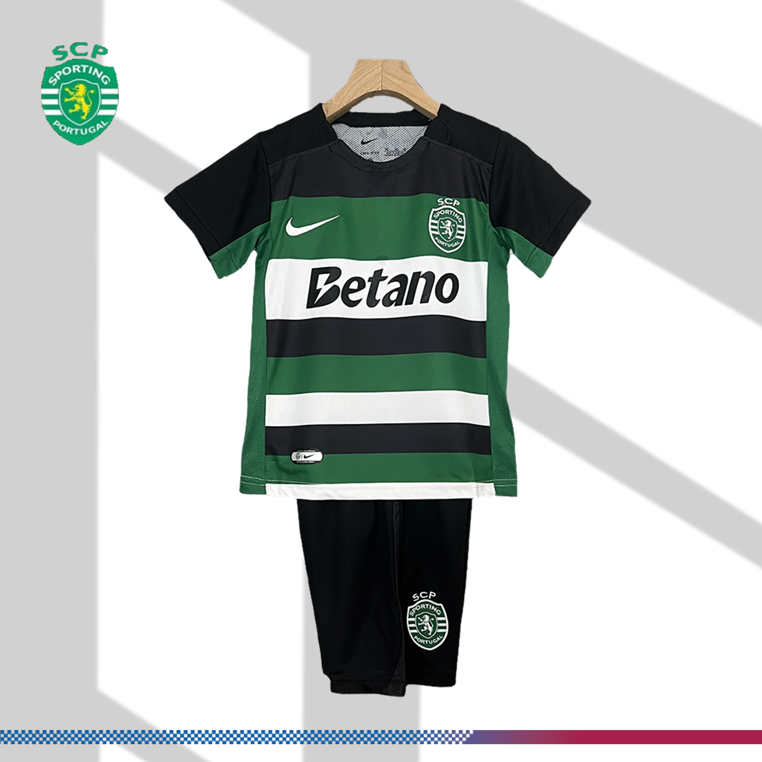 SKU-012923b87e 2024/2025 Sporting Lisbon Home Football Shirt(Kids Kit) - Image 1