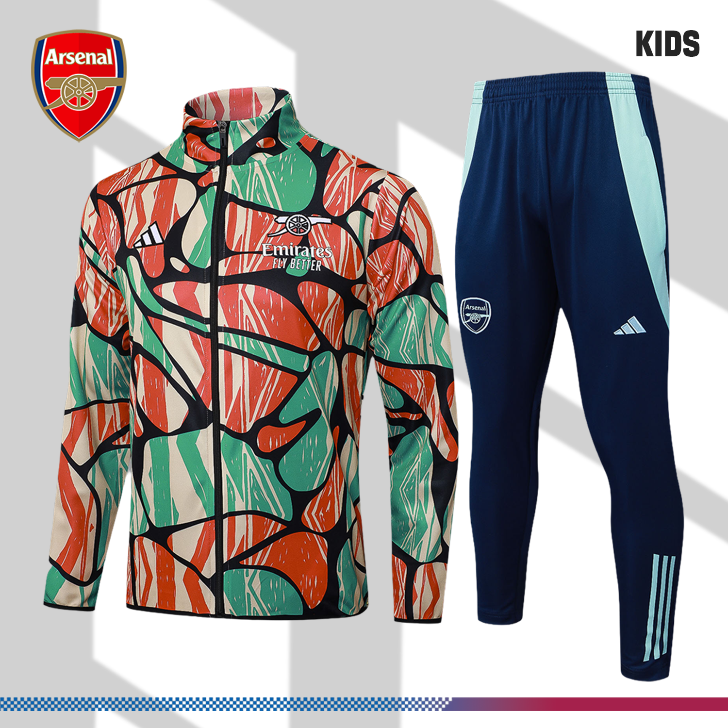 SKU-0136228556 2024/2025 Arsenal Kids Full Zip Training Wear (Kids Kit) - Image 1