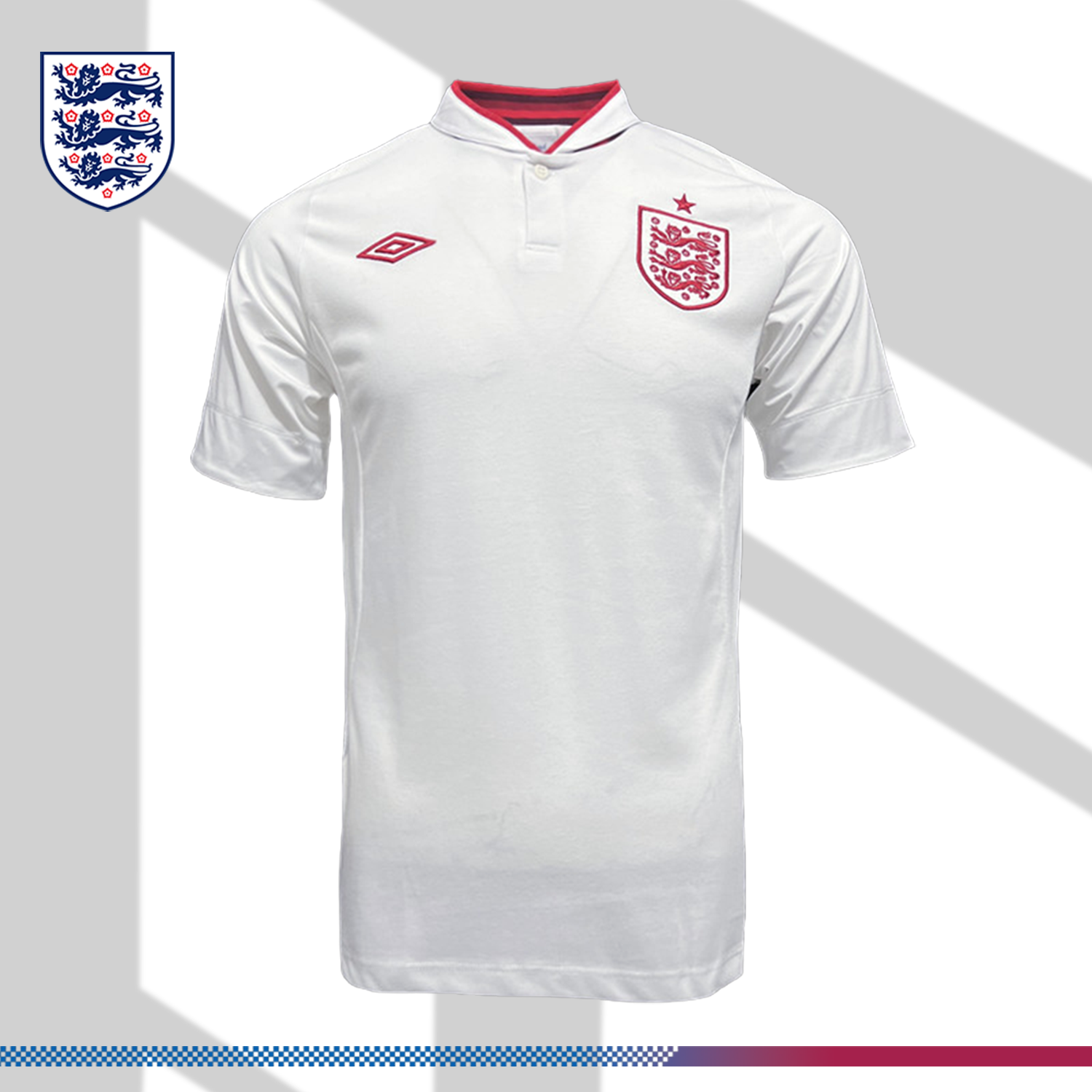 SKU-020947af94 2012 England Home Retro Football Shirt - Image 1