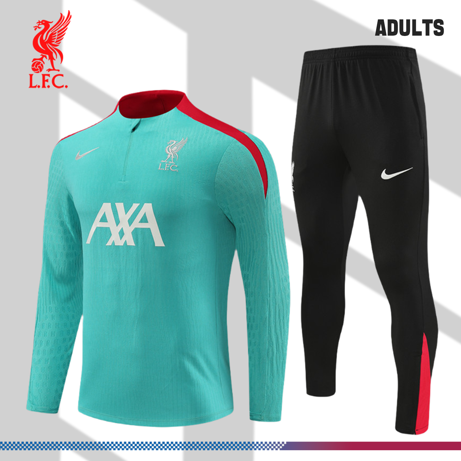 SKU-0217144962 2024/2025 Liverpool Green Adult Half Zip Training Suit (Adult Kit) - Image 1