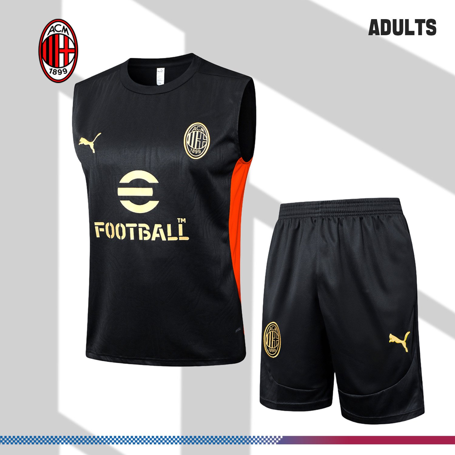SKU-022953400d 2024/2025 AC Milan Black Adult Vest Training Wear (Adult kit) - Image 1
