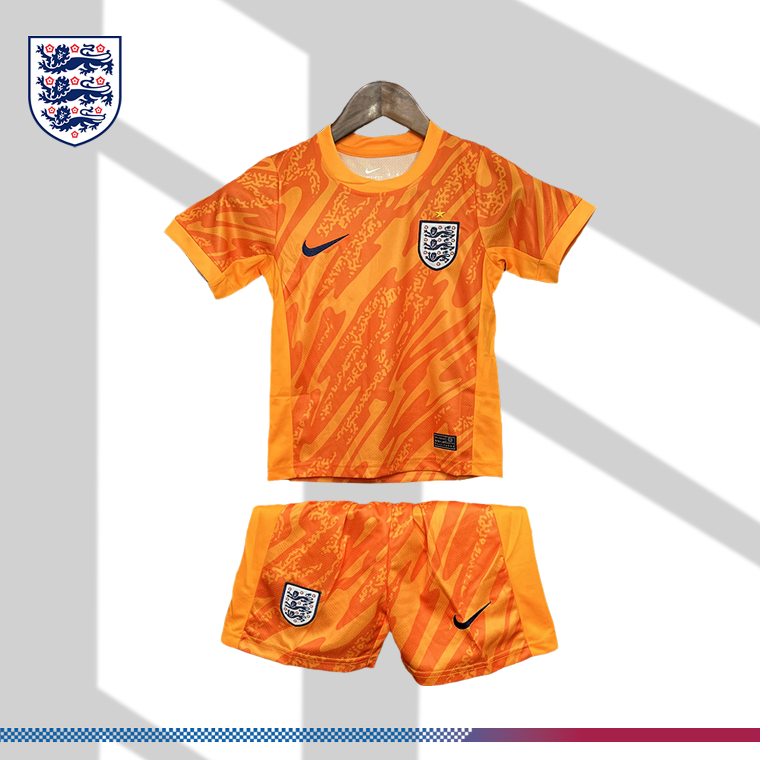 SKU-023434dd17 2024/2025 England Goalkeeper Kids Football Shirt (Kids Kit) - Image 1