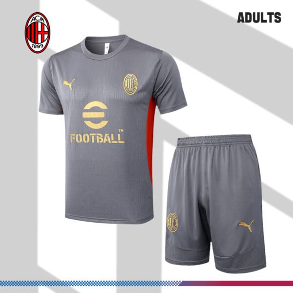 2024/2025 AC Milan Grey Adult Short Sleeve Training Wear (Adult kit)