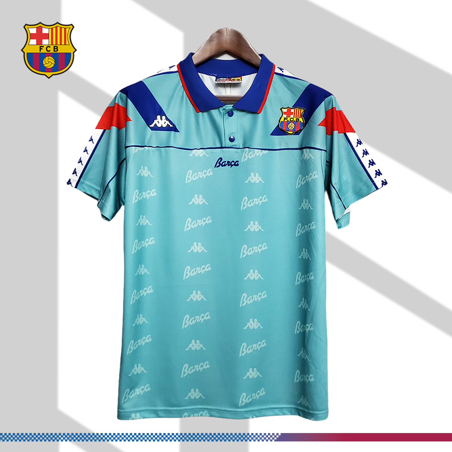 SKU-024802f45c 1992/1995 Barcelona Away Retro Football Shirt - Image 1