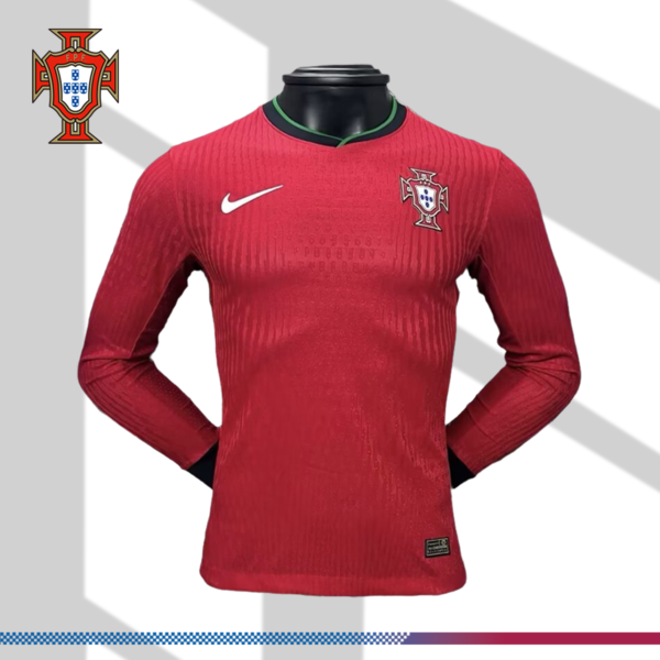 2024/2025 Portugal Home Long Sleeve Football Shirt （Player Edition）