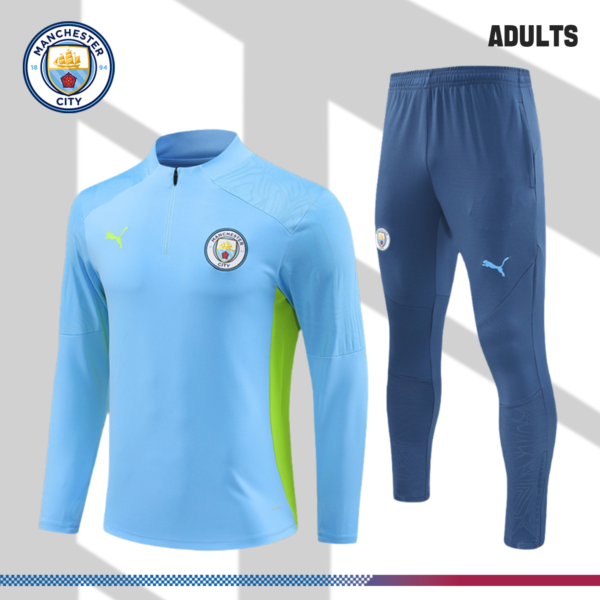 2024/2025 Manchester City Light Blue Adult Half Zip Training Suit (Adult Kit)