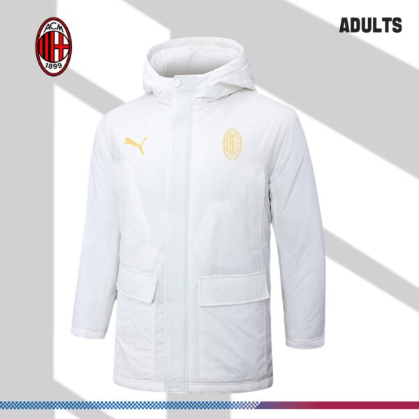 2024/2025 AC Milan White Adult Full Zip Training Suit (Long Cotton jacket)