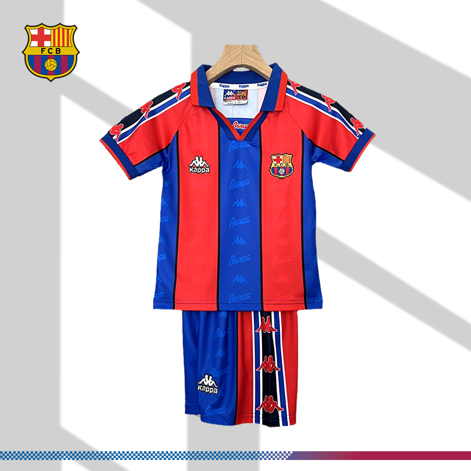 SKU-031901616c 1995/1997 Barcelona Retro Home Kids Kit(Kids Kit) - Image 1