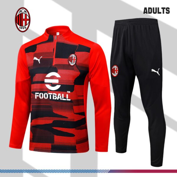 2024/2025 AC Milan Red Adult Half Zip Training Suit (Adult Kit)