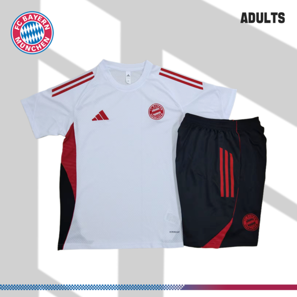 2024/2025 Bayern Munich black and white short-sleeved training suit (Adult Kit)