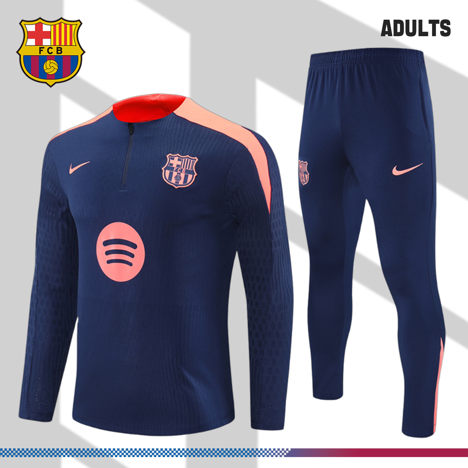 SKU-213323635a 2024/2025 Barcelona Royal Blue Half Zip Tracksuit (Adult Kit) - Image 1