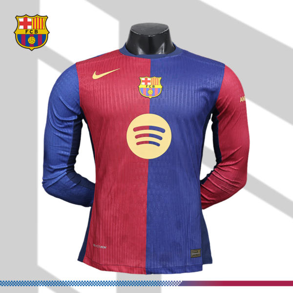 2024/2025 Barcelona Home Long Sleeve Football Jersey（Player）