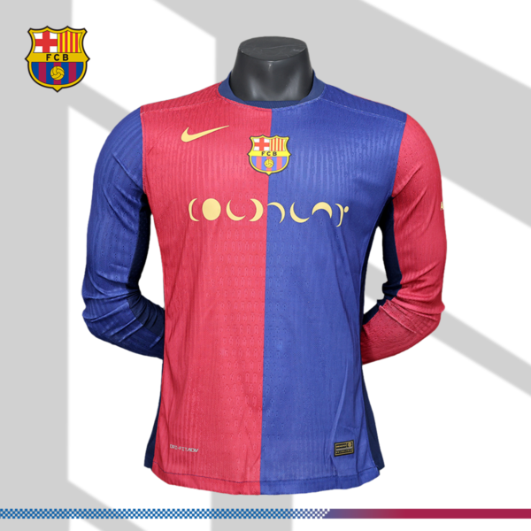 2024/2025 Barcelona Home Long Sleeve Football Jersey（Player）