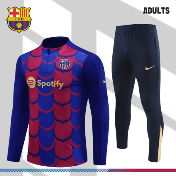 2024/2025 Barcelona Red Blue Half Zip Tracksuit (Adult Kit)