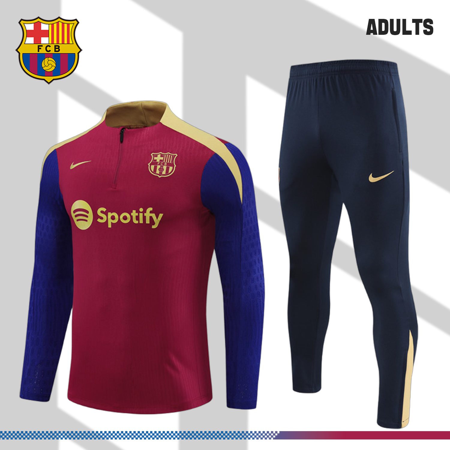 SKU-220059862c 2024/2025 Barcelona Red Half Zip Tracksuit (Adult Kit) - Image 1