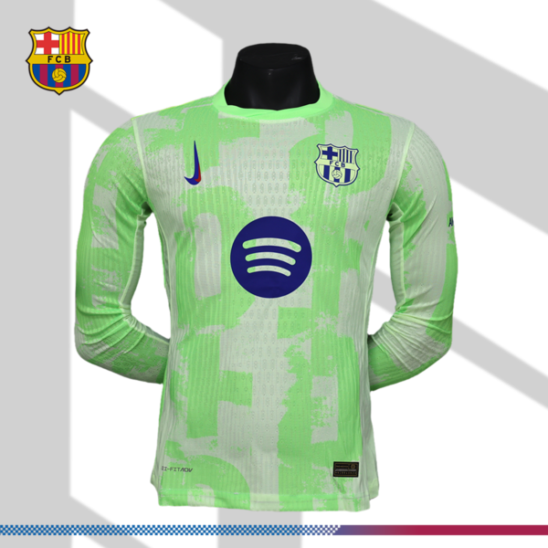 2024/2025 Barcelona Away Long Sleeve Football Jersey（Player）