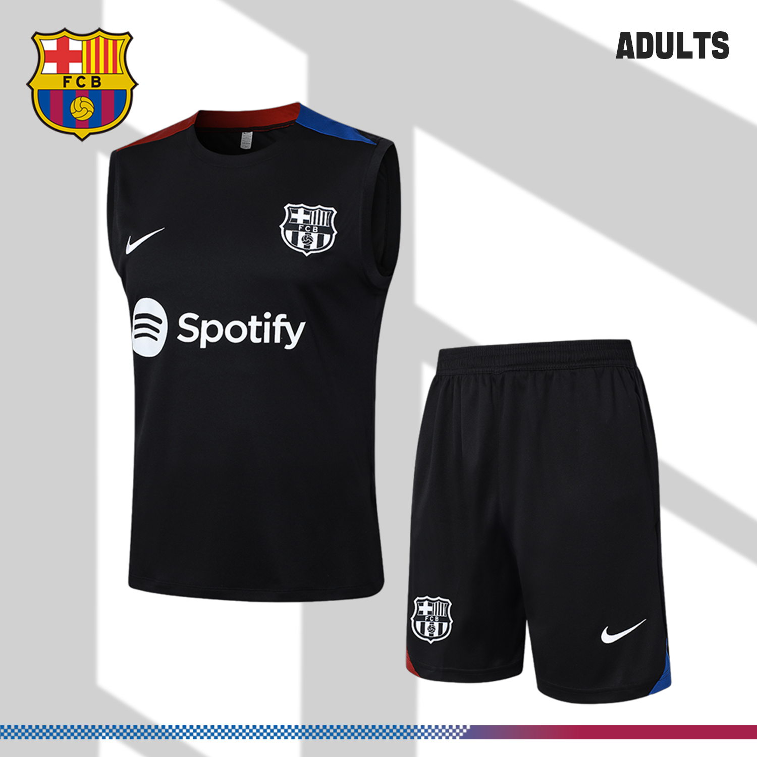 SKU-222013600a 2024/2025 Barcelona black vest training suit (adult kit) - Image 1