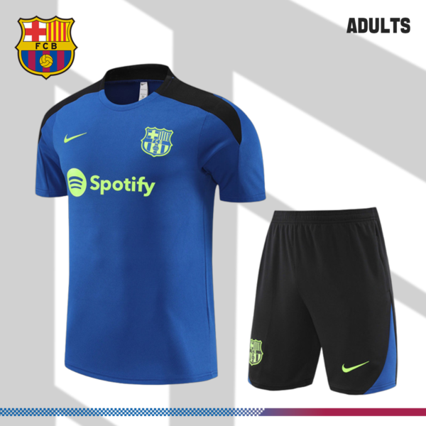 2024/2025 Barcelona short-sleeved blue training suit (adult kit)