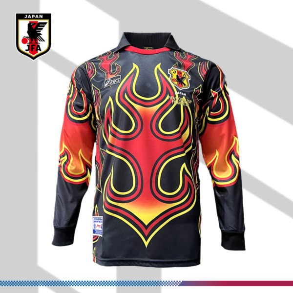 1998 Japan Goalkeeper Flame Retro Long Sleeve Football Shirt (Player Edition)