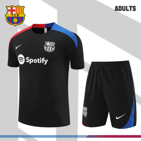 2024/2025 Barcelona short-sleeved black training suit (Adult Kit)
