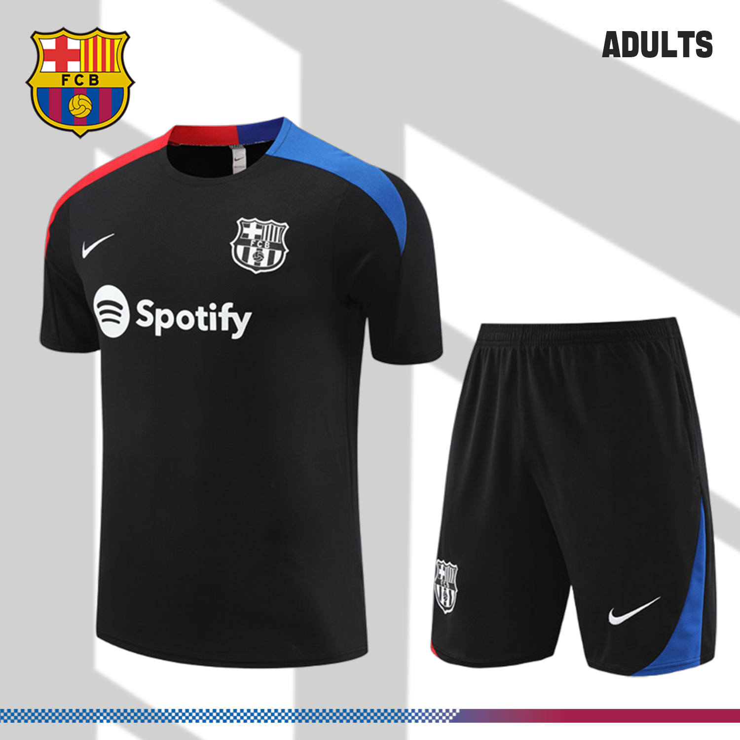 SKU-2308355c26 2024/2025 Barcelona short-sleeved black training suit (Adult Kit) - Image 1