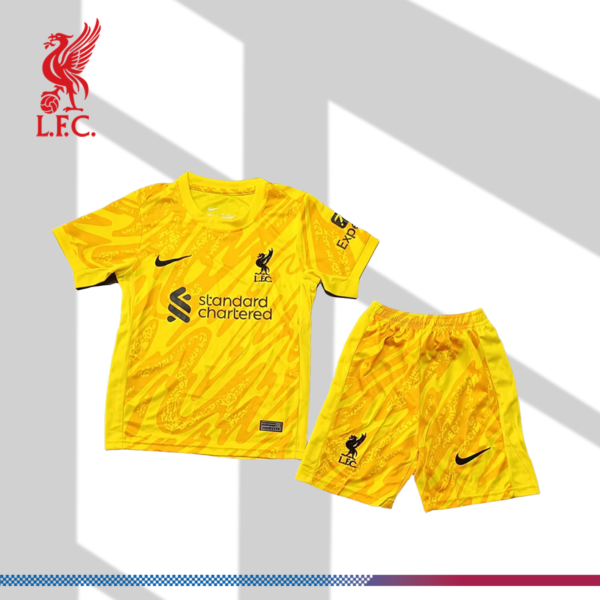 2024/2025 Liverpool FC yellow goalkeeper football jersey (kids kit)