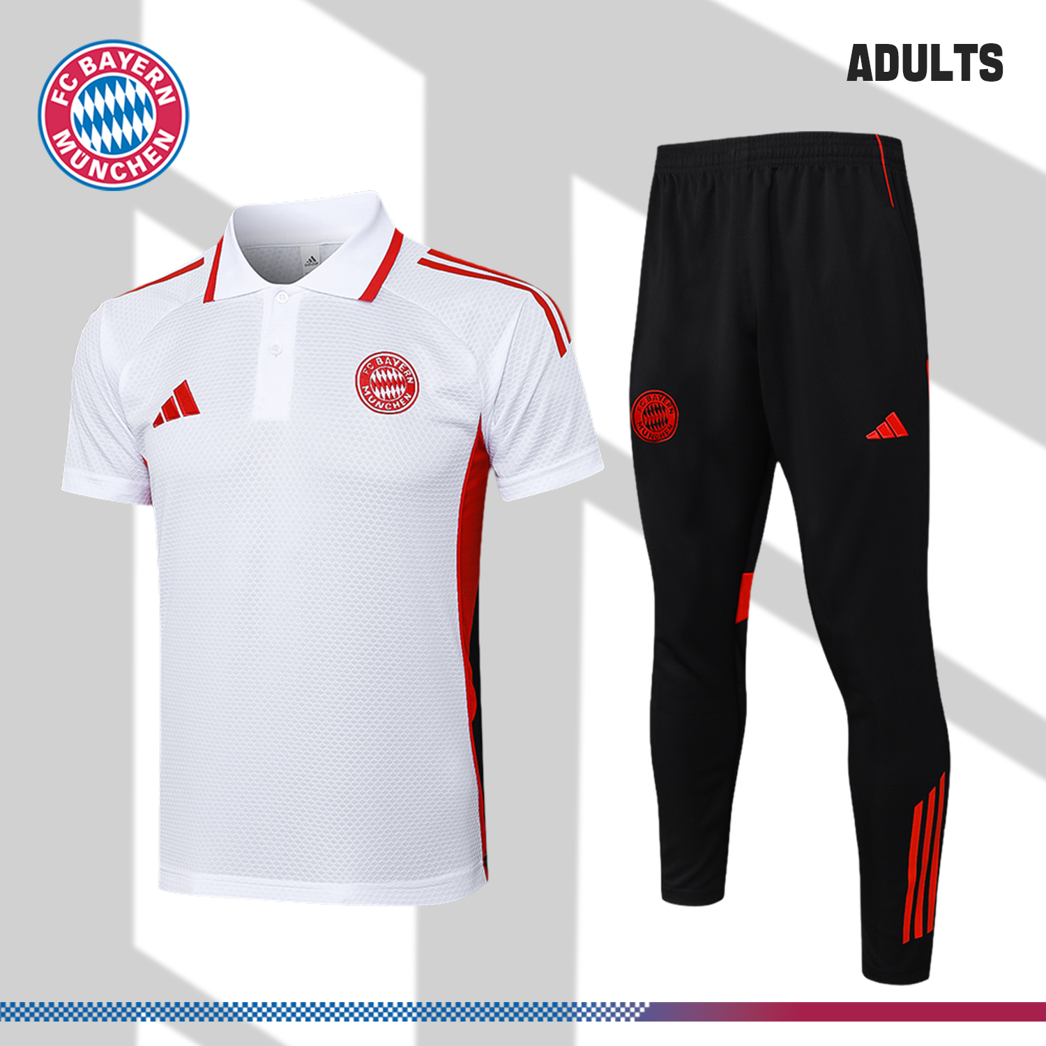 SKU-234011fc08 2025/2026 Bayern Munich polo white (adult kit) - Image 1