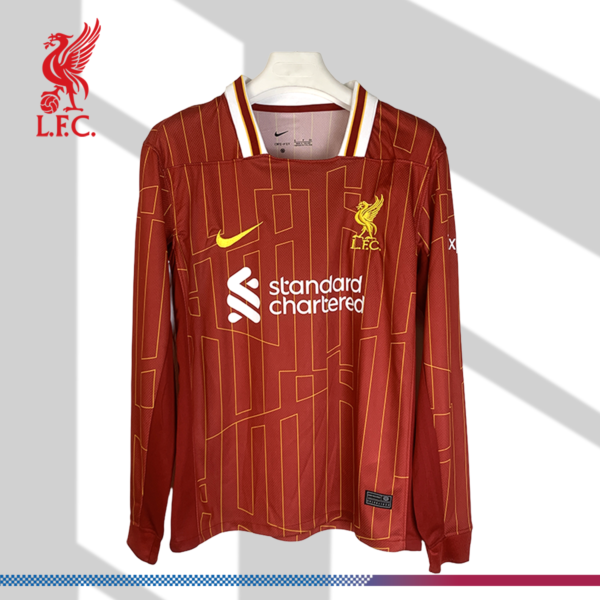 2024/2025 Liverpool FC Home Long Sleeve Football Jersey (Fan)