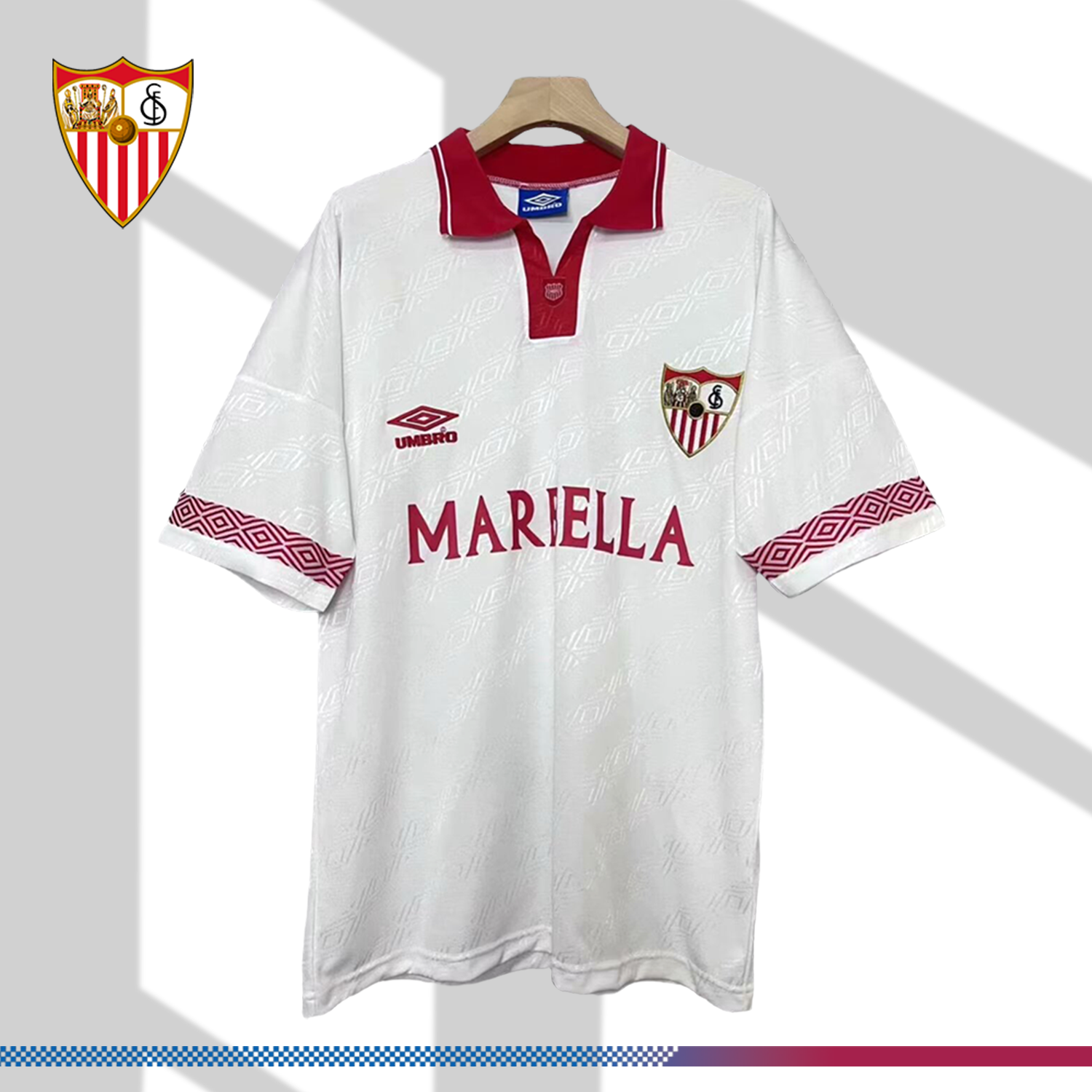 SKU-2346565756 1994/1996 Sevilla Home Retro Football Jersey - Image 1