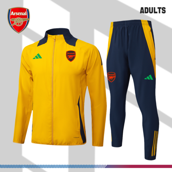 2024/2025 Arsenal Yellow Adult Full Zip Training Suit (Adult Kit)