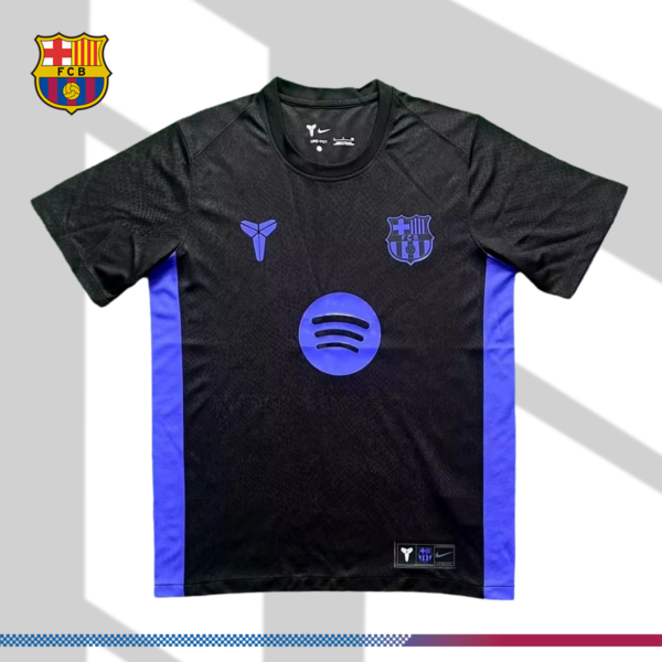 2025/2026 Barcelona Black Pre-match Training Shirt (Fan Edition)