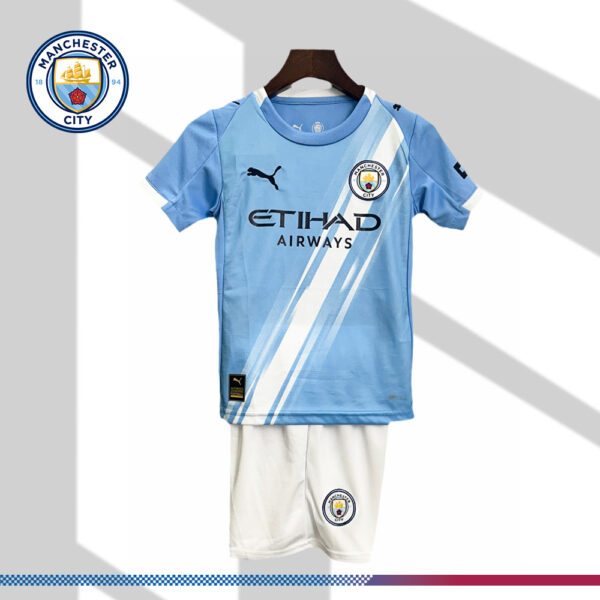 2025/2026 Manchester City Home Football Shirt (Kids Kit)