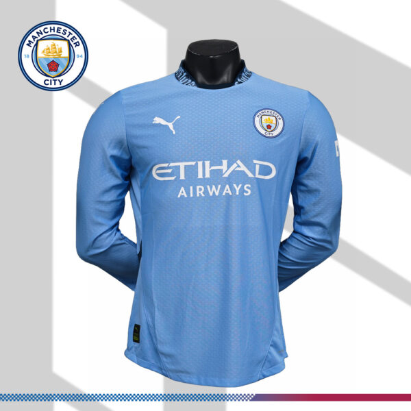2024/2025 Long Sleeve Manchester City Home Football Shirt (Player)