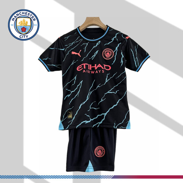2023/2024 Manchester City Third Away Football Shirt (Kids Kit)