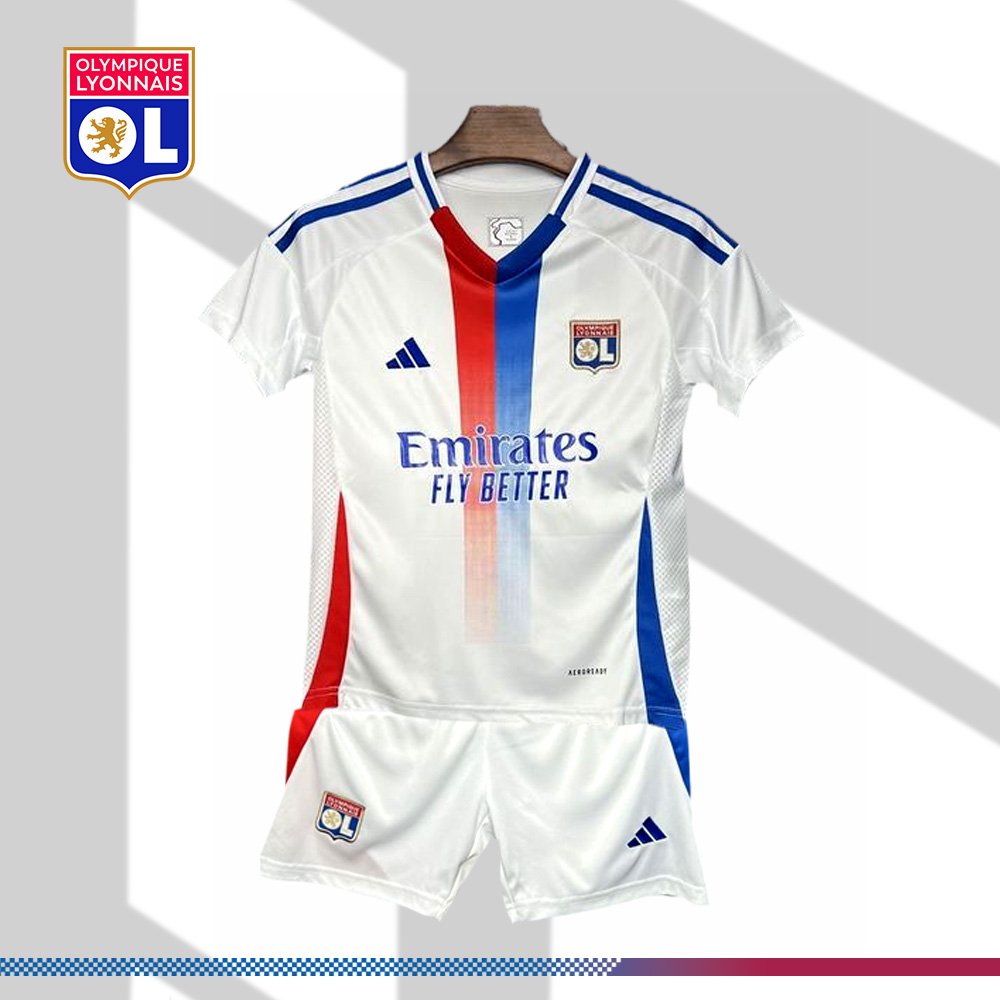 af12294175 2024/2025 Lyon Home Football Kids Kit (Kids Kit) - Image 1
