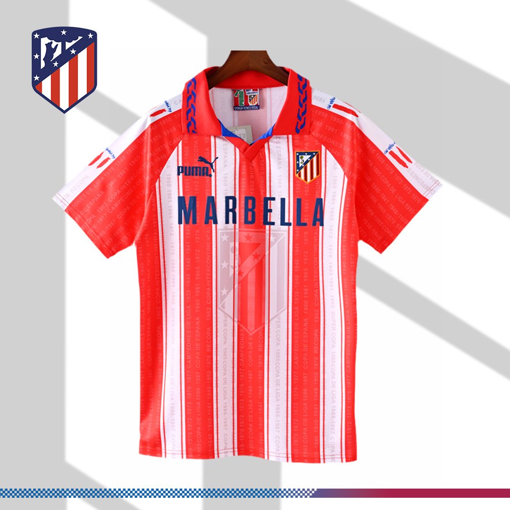 c8e33a5273-231943e462 1995/1996 Atletico Madrid Home Retro Football Shirt - Image 1