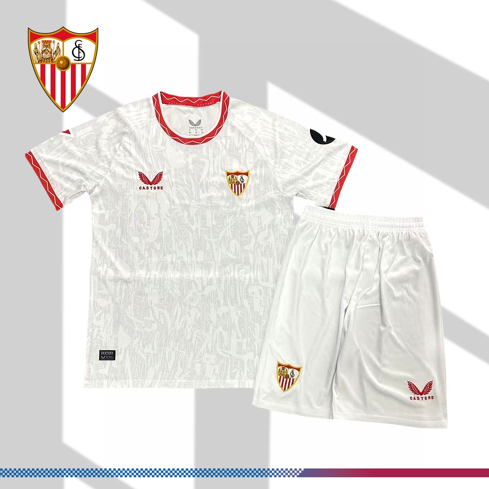 cb4a0935a0 2024/2025 Sevilla Home Football Jersey (Kids Kit) - Image 1