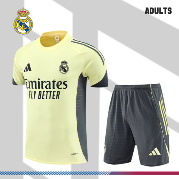 2025/2026 Real Madrid Yellow Adult Short Sleeve Training Suit (Adult Kit)