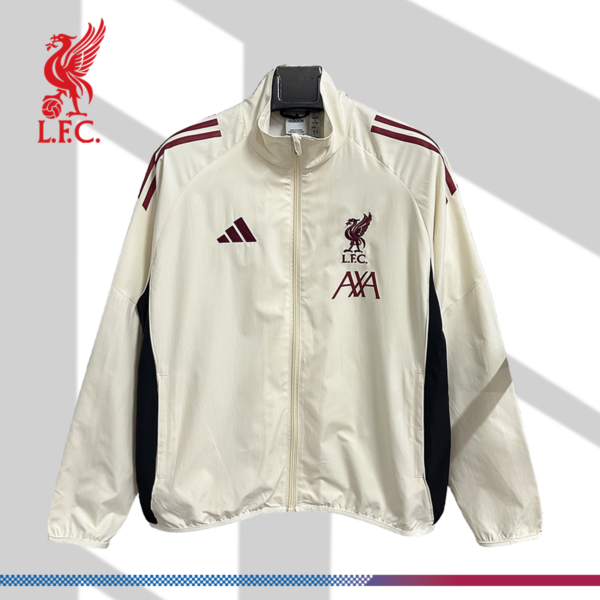 2025/2026 Liverpool Beige Embroidered Casual Windbreaker