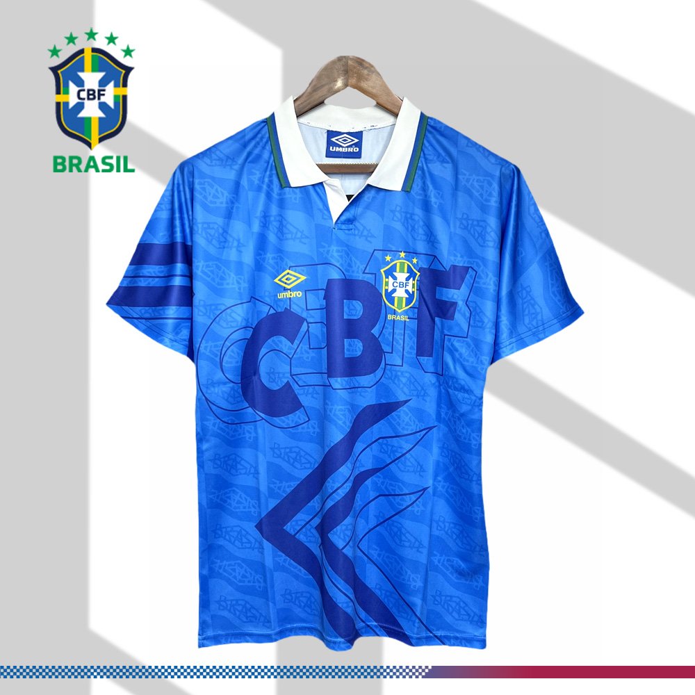 edb4f00f14-012306daf6 1991/1993 Brazil Away Retro Football Shirt - Image 1